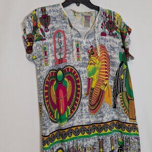 Z & Y Egyptian Pharoah, Casual Pull-On Straight Cotton Dress; Size M